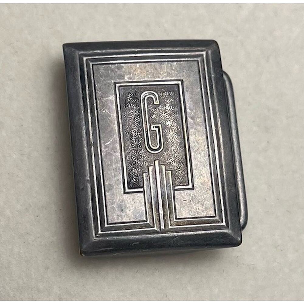 Vintage Hickok Belt Buckle G Hickok Plate Silver Tonen 1" x 1.5" Western Small